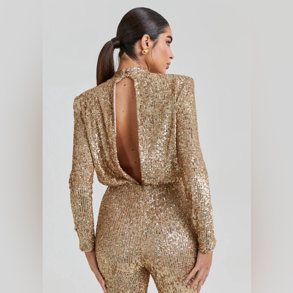 Nadine Merabi Heidi Gold Jumpsuit - Picture 4 of 6
